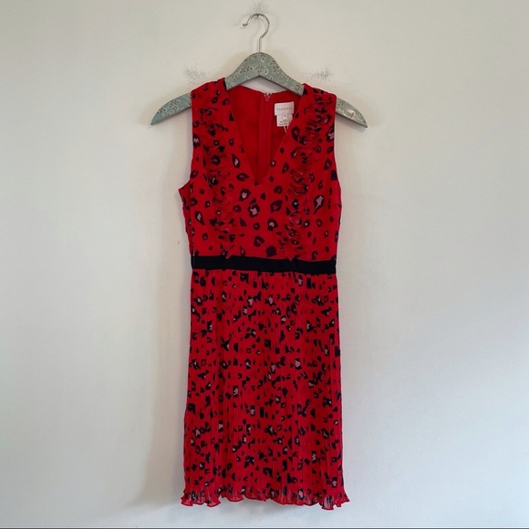 NWT Foxiedox Sassa Leopard Pleat Midi Dress - Picture 2 of 7